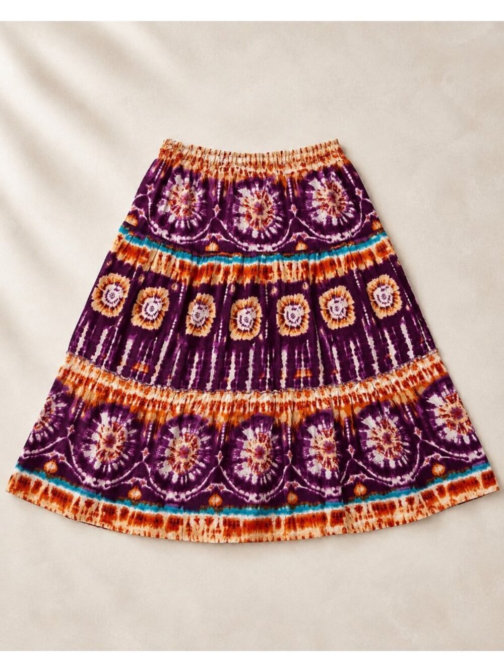 Covington Womens Tie-Dye Knee-Length Skirt With Elastic Waistband